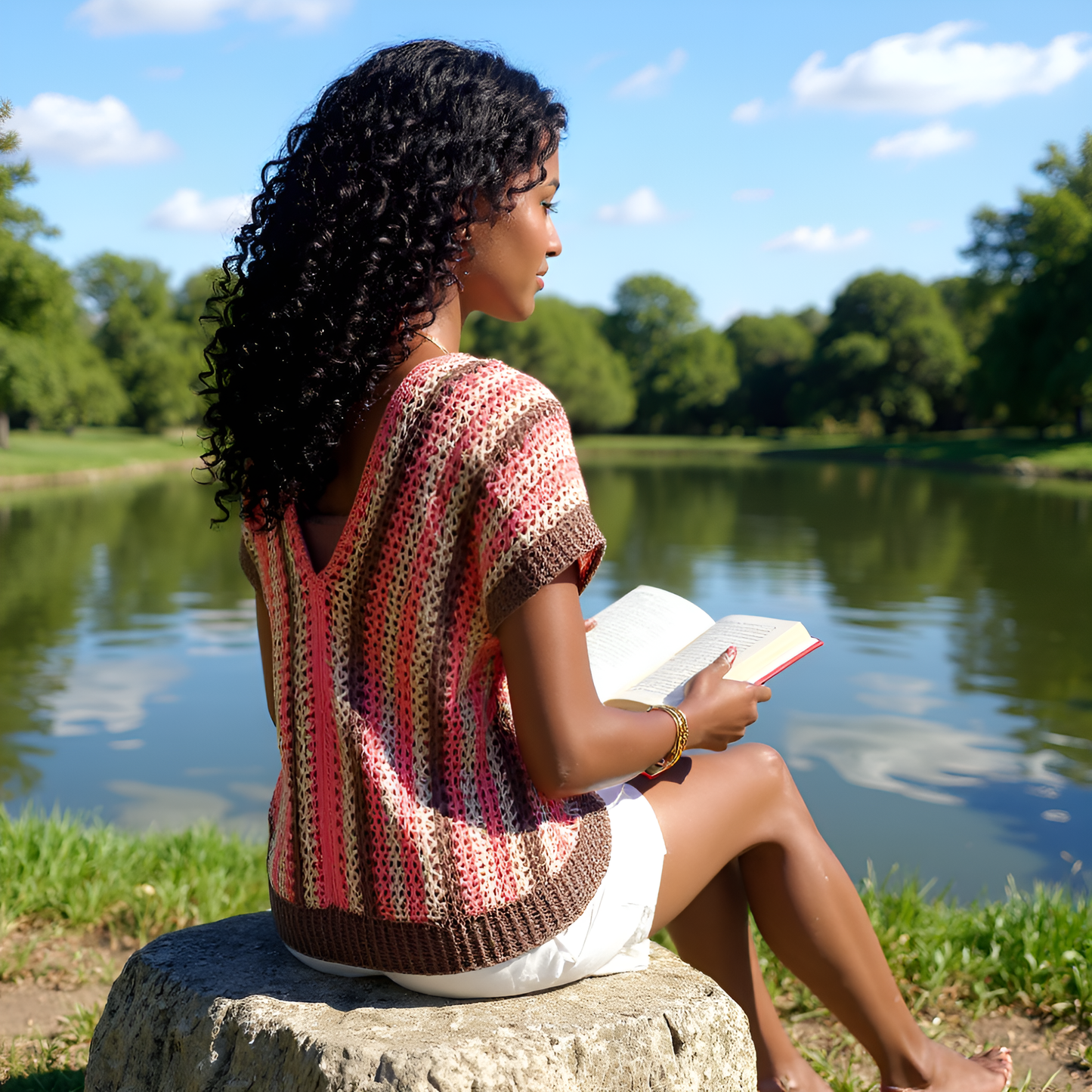 Pull au crochet Belladonna de Cachalabibi - Détail de la texture et du travail artisanal français