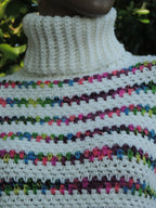 Pull au crochet fait main Madelina avec rayures multicolores