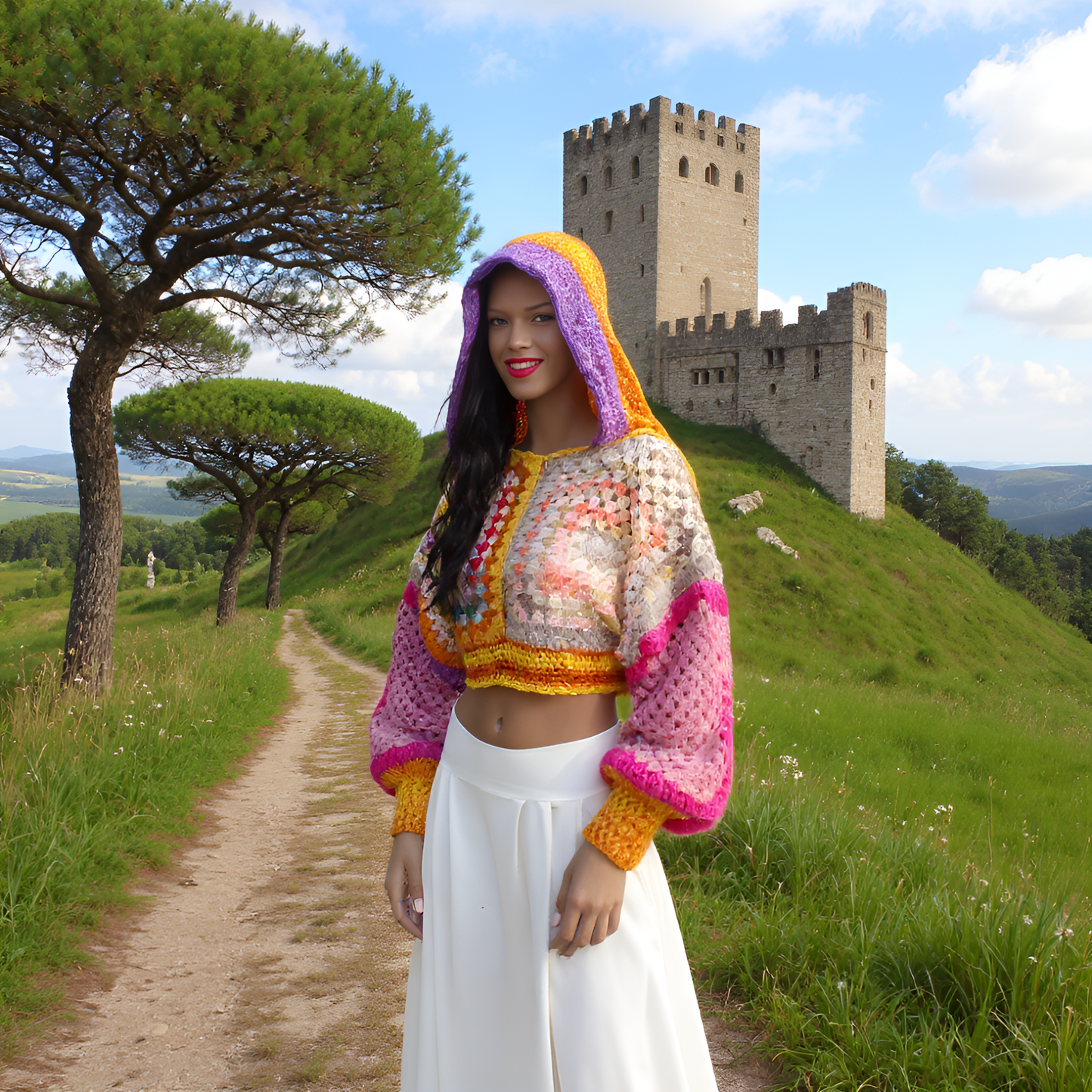 Pull au crochet Dorsoduro de Cachalabibi  - Détail de la construction artisanale et des finitions