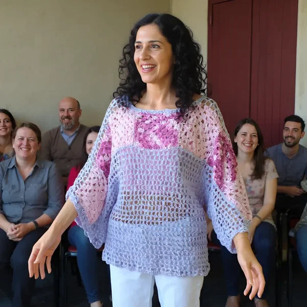 Tunique au crochet Lupina créée et faite main par Cachalabibi en France